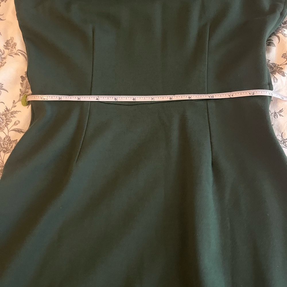 Hunter Green soft cotton feeling beautiful fitted stretchy Dress - Picture 5 of 8